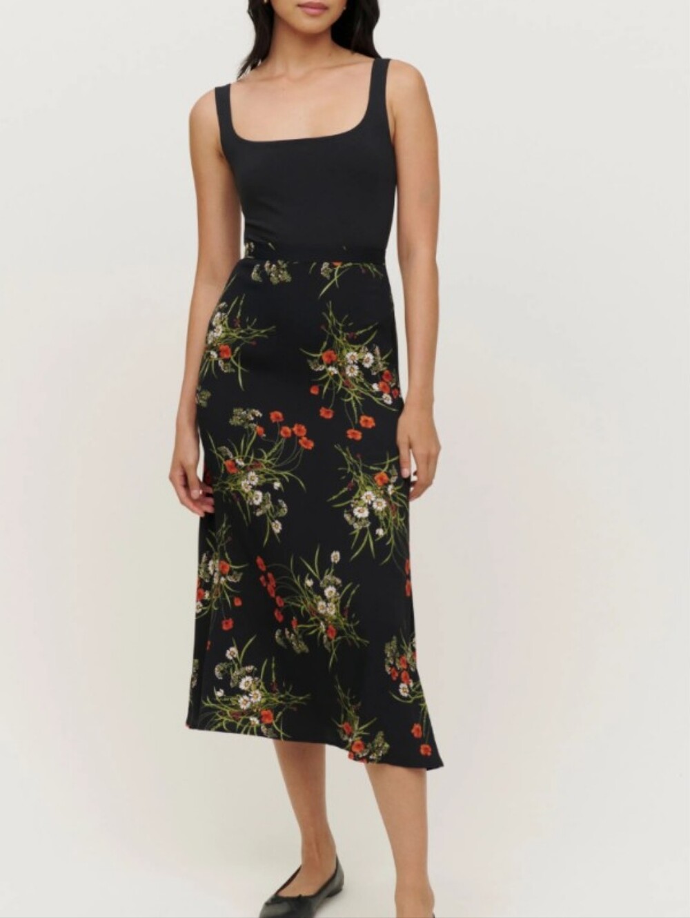 REFORMATION bea midi skirt in robyn S